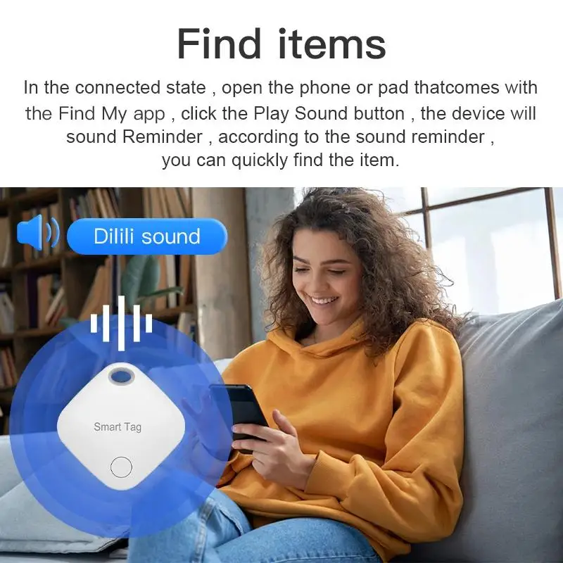 Smart Air Tag For Apple Find My Mini Smart Tracker GPS Tracker Reverse Track Lost Mobile Phone Pet Children IOS System Smart Tag