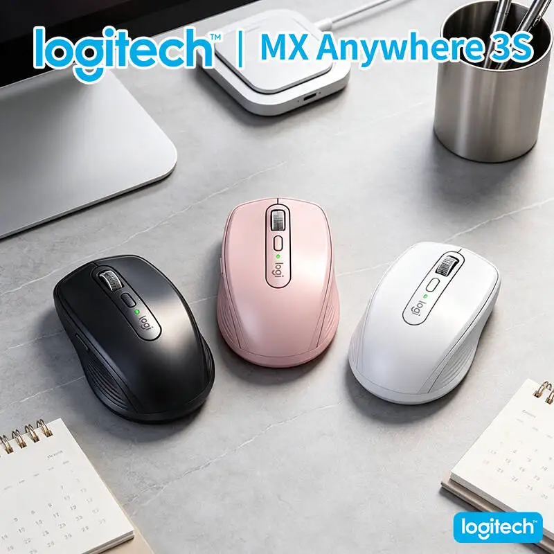 Logitech MX Anywhere 3S Wireless Mouse - 8K DPI Darkfield, MagSpeed Scroll, 3-Device Sync, Office & Travel Use