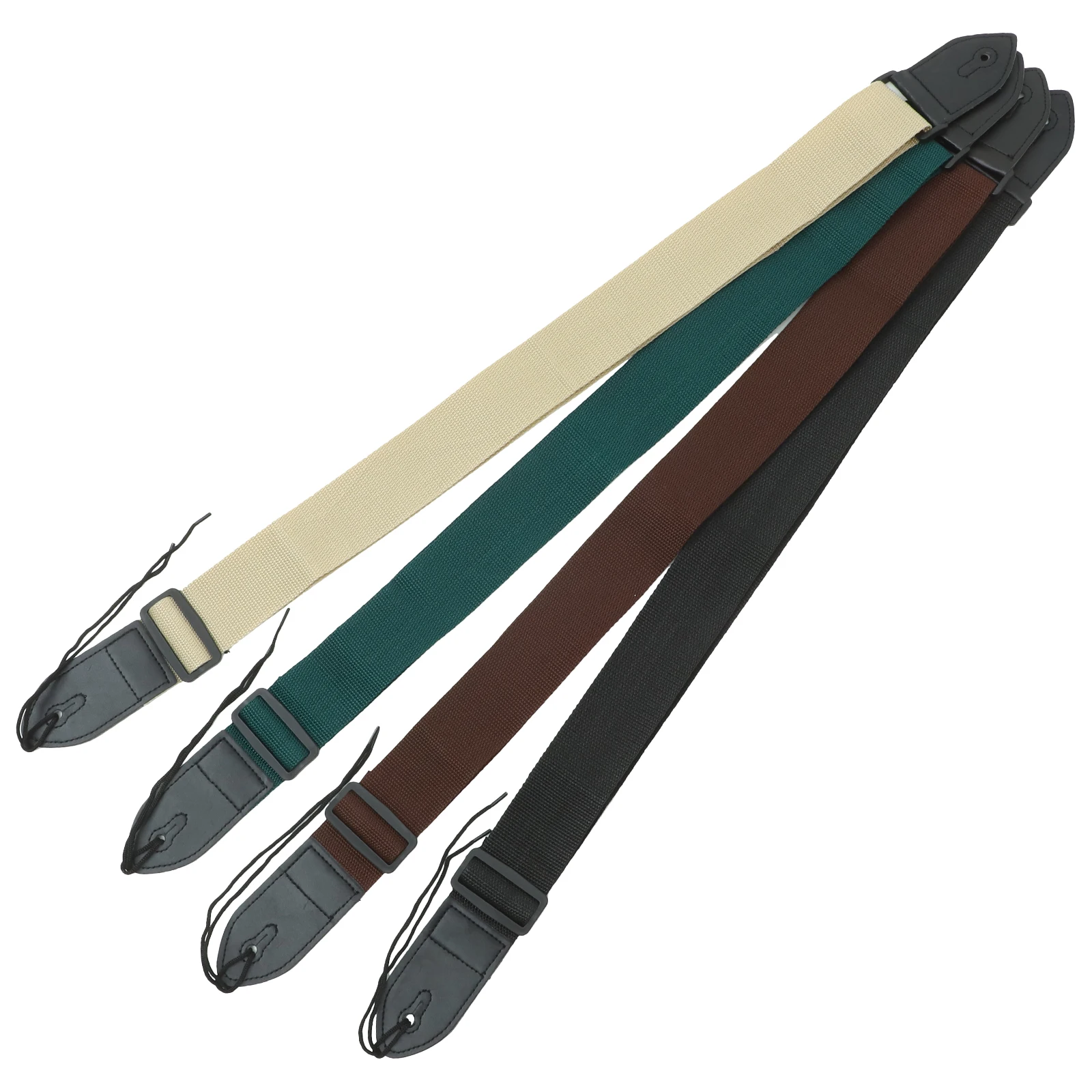 

4 Pcs Guitar Straps Widened Polyester Adjustable Shoulder Sling for Electric Bass Ukulele Classic Green Khaki Coffee Black Anti