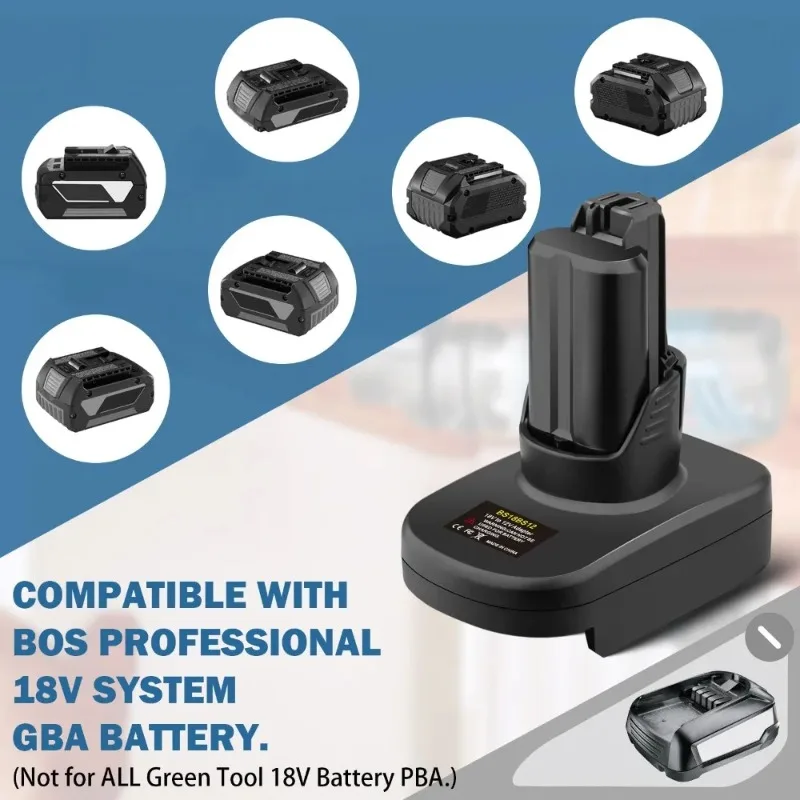 HAKSINKY Power Tool Battery Adapter BS18BS12 for Bosch 18V Lithium-ion Battery Convert To Work for Bosch 12V Battery Power Tools