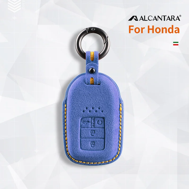 

For Honda Fit Accord Odyssey CR-V XR-V Jade Civic Keychain Alcantara Car Key Case Cover Auto Accessories