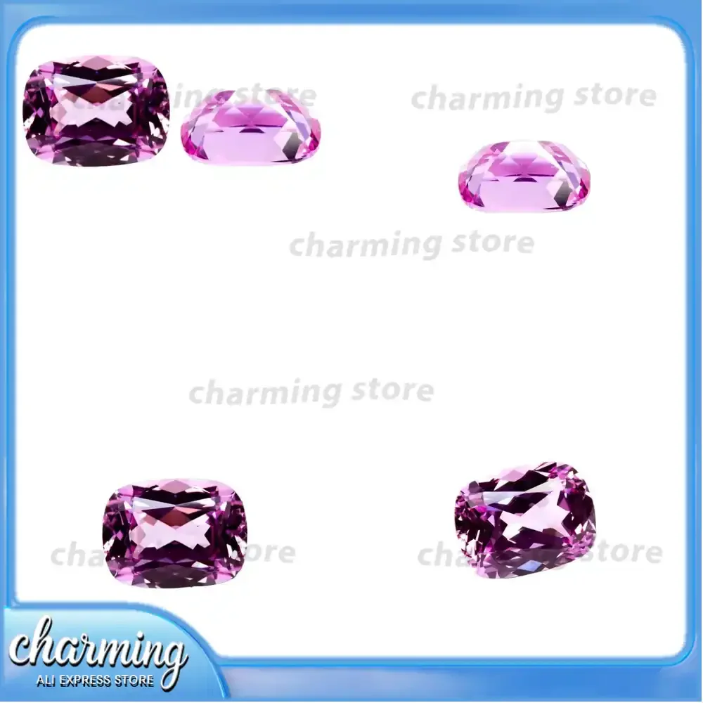 

Lab Grown Sapphire Gemstone Rectangle Cushion Cut Pink for DIY Ring Necklace Earrings Lab Created Sapphire Synthetic Sapphire