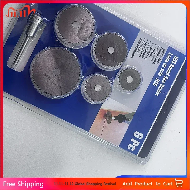 

1Set/7pcs Mini Circular Saw Blade Hss Cutting Disc Rotating Drilling Tool Accessories For Wood Plastic And Aluminum