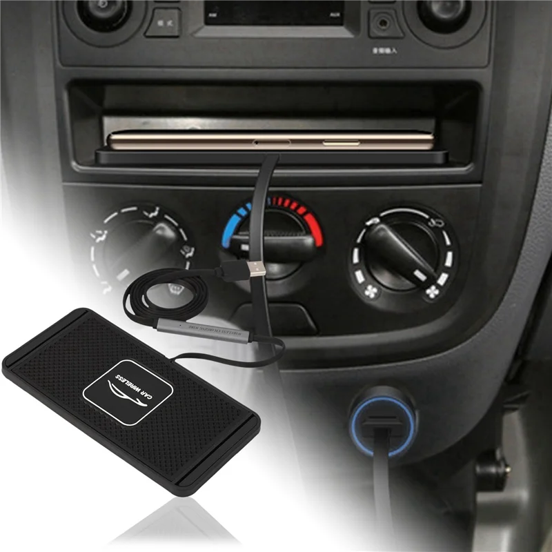 【Superdeals】 Caricabatterie rapido wireless per auto 10X QI per Iphone 8 XS XR Tappetino di ricarica per auto per tappetino antiscivolo per stazione dock Samsung S10