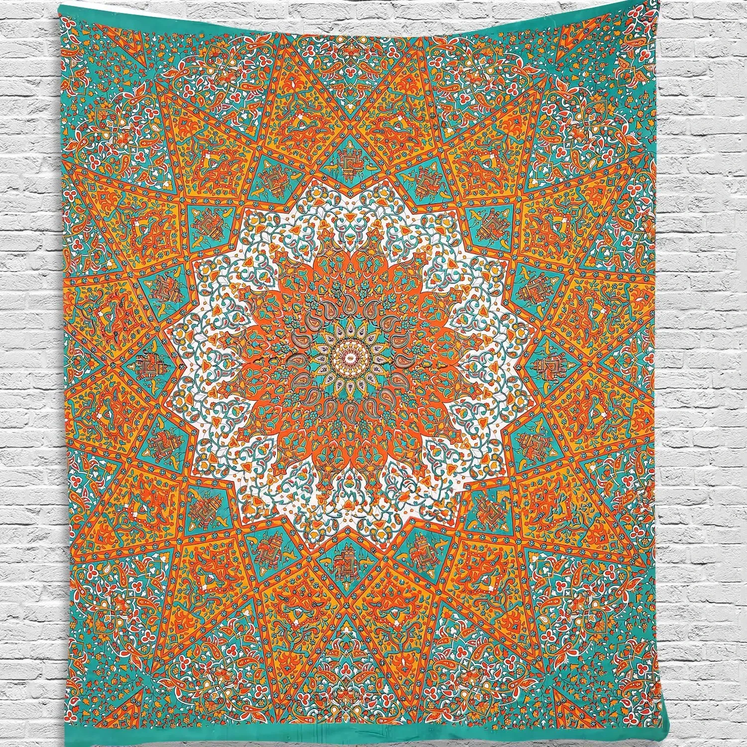 VIKAMA Indian Elephant Mandala Tapestry Wall Hanging, 6 Assorted Designs, Wall Decor for Bedroom Living Room