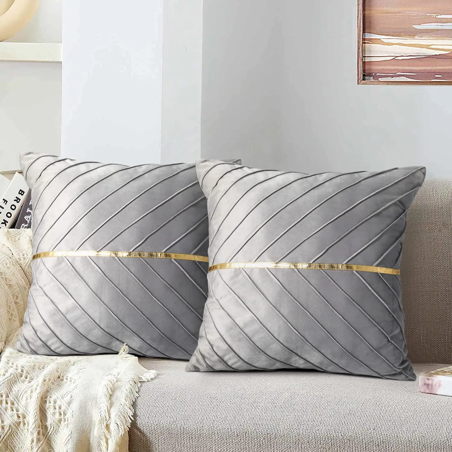 Decorative Velvet Pillow Cover Design Pleated Cushion Covers Pillowcase for Living Room Luxury High Quality Velvet Cushion Cover
