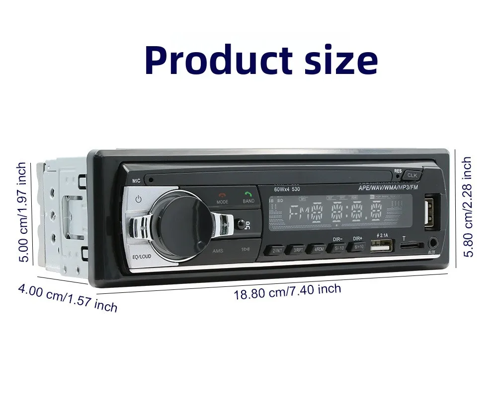Creatall Single-Disc Universal Car MP3 Player USB Flash Drive BT Wireless Amplifier Hands-Free Audio Head Unit Central Control