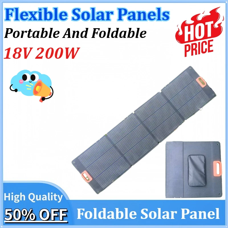 

18V 200W Flexible Solar Panels Waterproof Monocrystalline Solar Panel Camping RV Home Charge for Power Station Solar Generator