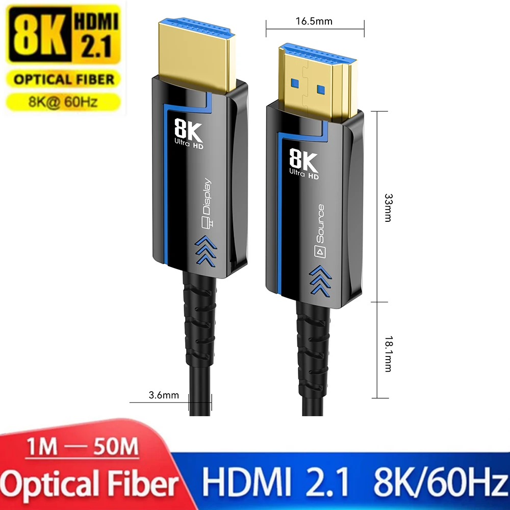 lmcnzz 8k/60Hz HDMI 2.1 48Gbps 4k/120Hz HDMI 2.0 Glasfaserkabel Ultra HD High Speed 10M 15M 20M 30M 50M für TV-Projektor 5