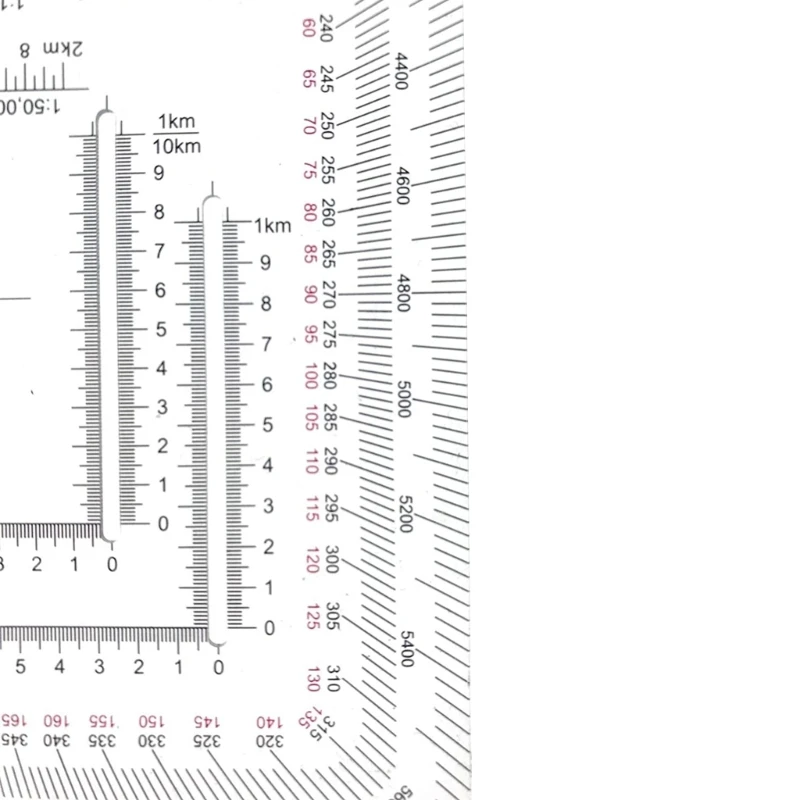 Topographic Flexible Map Scale & Protractors - Military UTM/MGRS Reader for Architecture Engineering Measuring