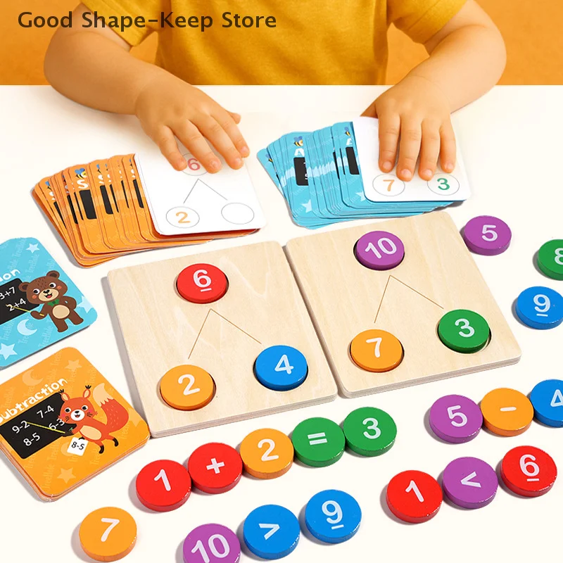 Kids Math Wooden Digital Decomposition Arithmetic Montessori Toy Early Education Teaching Aids Number Cognition Counting Toys