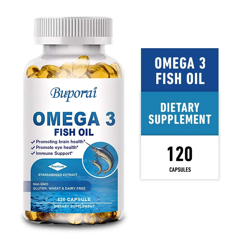 

Добавка с рыбьим жиром Omega-3 — с EPA и DHA — поддерживает здоровье сердца и мозга, 120 капсул