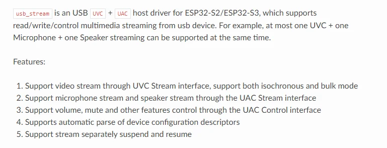 USB Stream 720P Camera Support USB device read/write 1 channel microphone 1 channel player data streaming