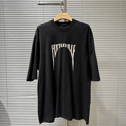 25ss Owen Seak Men Oversized T Shirt Cotton Gothic Style Men's Clothing Tops Tees Summer Women Long Tee Black White T Shirt