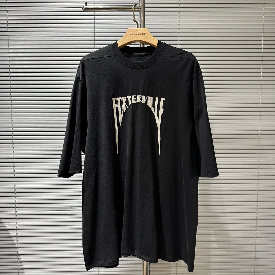 25ss Owen Seak Men Oversized T Shirt Cotton Gothic Style Men's Clothing Tops Tees Summer Women Long Tee Black White T Shirt