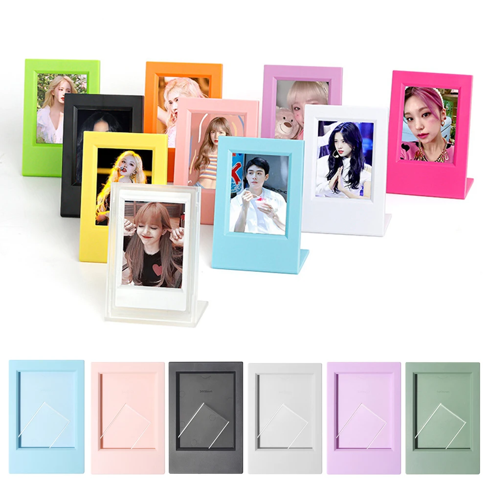 Simple 3 Inch Picture Frame Mini Instax Photo Album Korean Small Photocard Holder Idol Photo Card Stand Display Desktop Decor