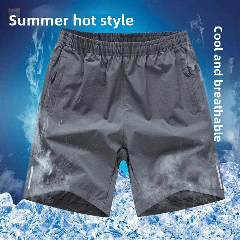 

Qui Dry Breathable Ice Silk orts for Boys Sweat Absorbent Comfortable Spor Sle mid Waist Five Inch Length Polyester B...