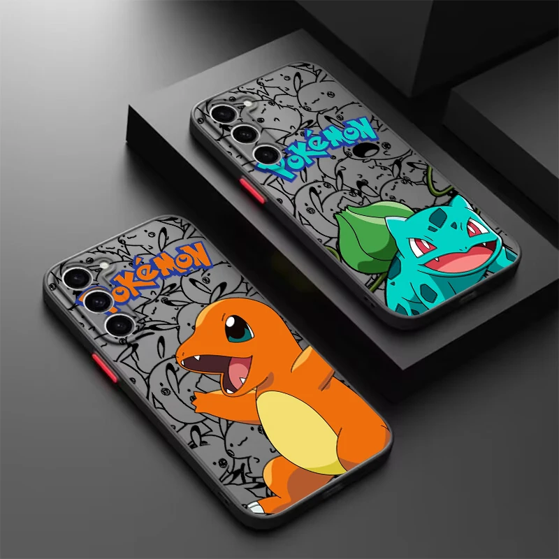 

P-Pokemones Art Cartoon Cool Frosted Translucent For Samsung A53 A52 A33 A32 A51 A71 A21S A13 A73 A50 A22 A12 5G Back