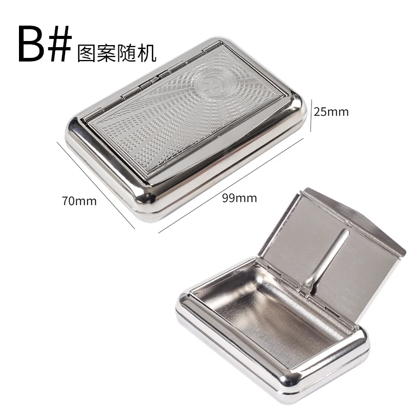 New 1pcs tobacco box Cigarette Case Humidor with paper holder Metal Container Smoking Pipe portable Smoking Accessories B971