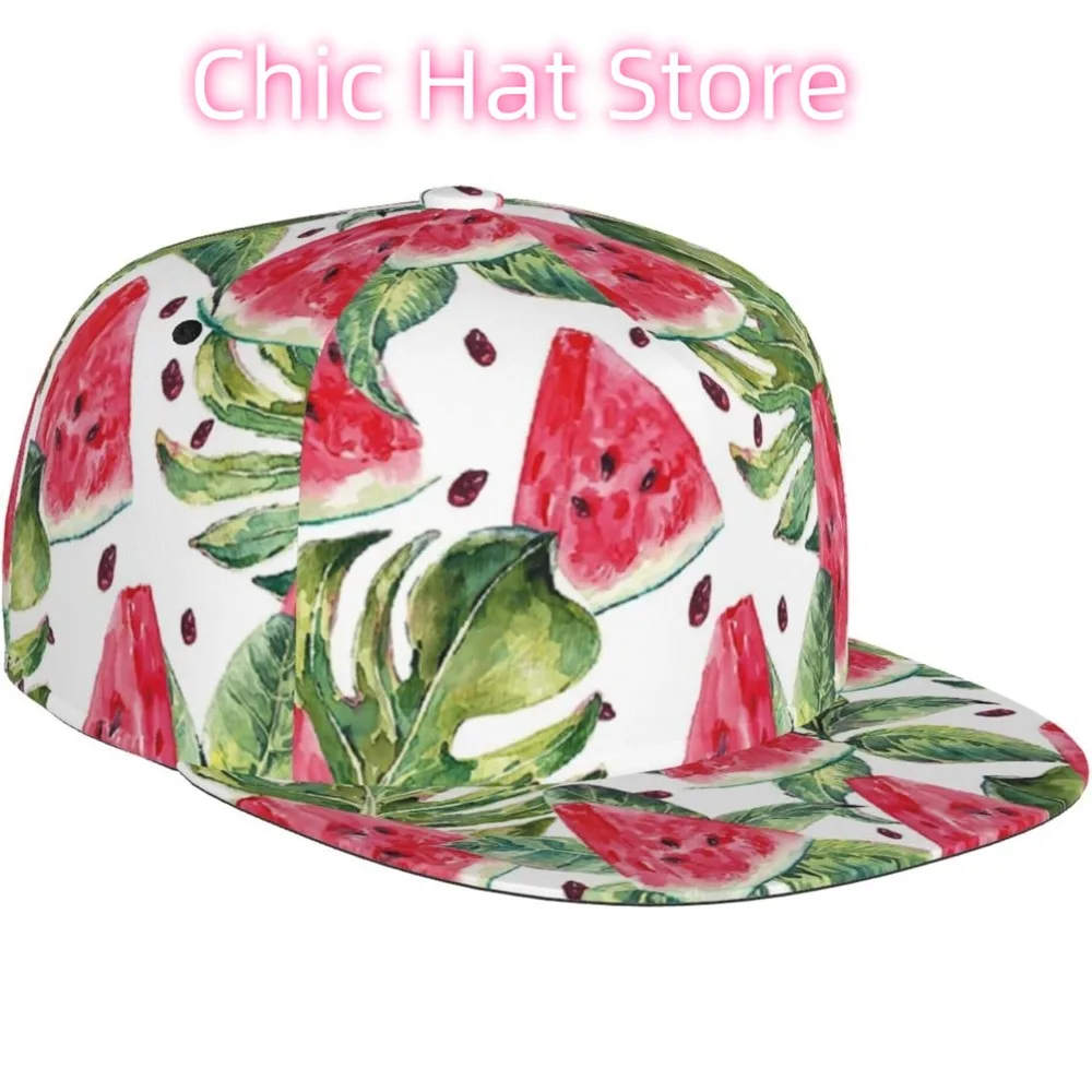 Sombreros Snapback para hombres y mujeres, gorra de béisbol japonesa de pescado Koi, gorra de camionero para deportes de ciclismo, correr, sandía Tropical