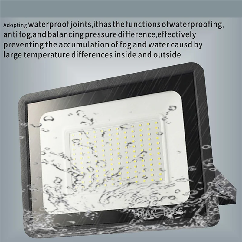 

ABUI-AC220 Voltage 100W LED Floodlight Outdoor Waterproof Light Spotlight Garden Porch Courtyard Lamp 6500K