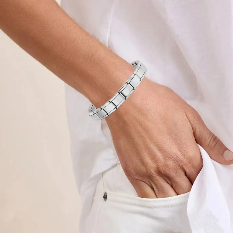 9mm Italienische Charm-Armbänder aus Edelstahl in Basisfarben für Damen und Herren, Großhandel Trendiges Accessoire Schmuck Geschenke – Detail 5