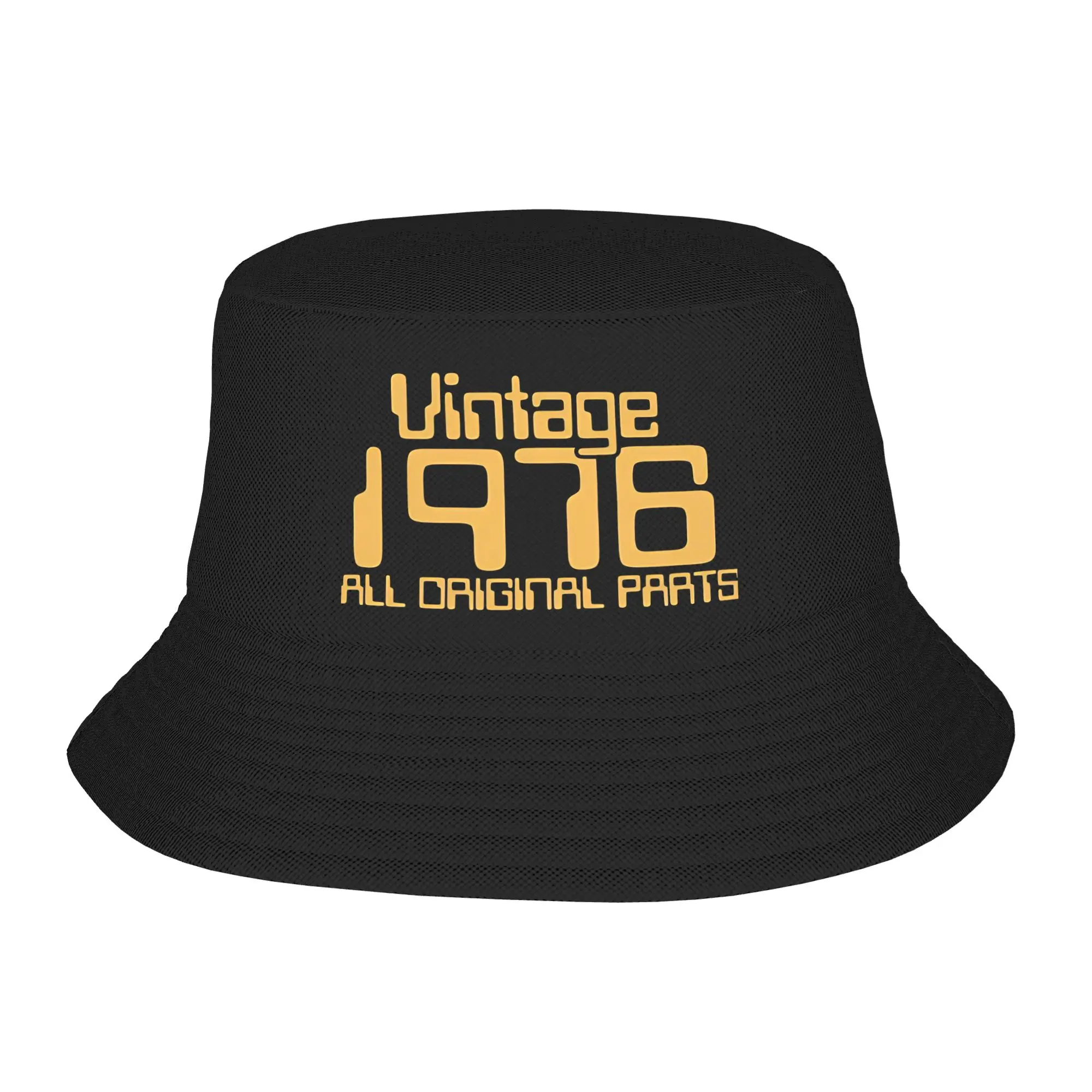 Born in 1976 vintage age 50 years old funny 50th birthday Bucket Hat Gift For Unisex Vocation Caps For Travel Lightweight