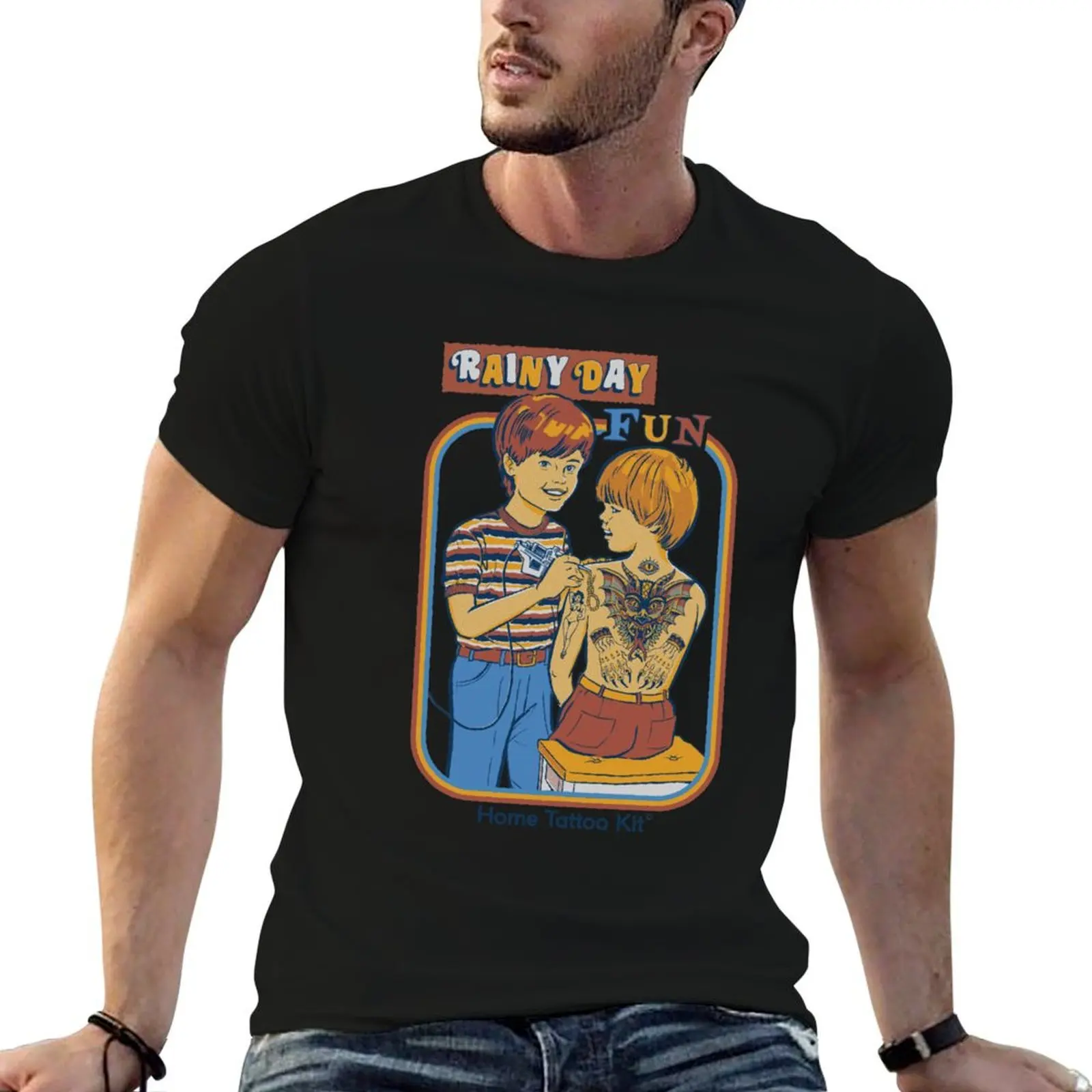 Rainy Day Fun T-Shirt t shirt custom print essential t shirt t shirts for man cotton soft T-shirt