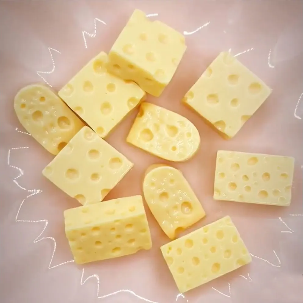 10PCS Mini Cheese Miniature Breakfast Pretend Play Kitchen Small Doll Food Toy Accessories Ornaments