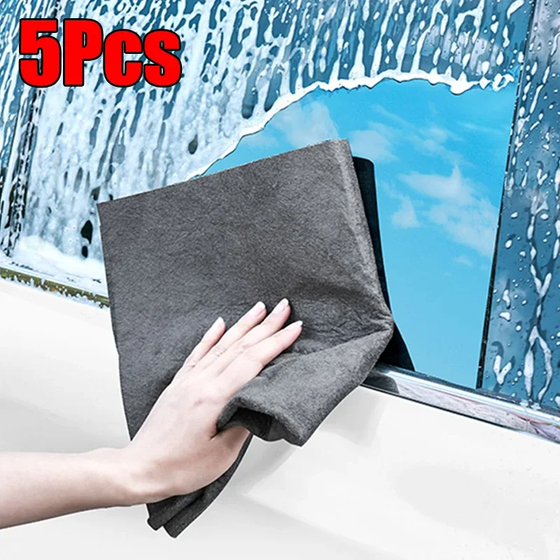 

5Pcs Car Magic Cloth Microfiber Car Windshield Glass Cleaning Tool Quickly Absorbent Washing Towels Car Detailing Wholesale