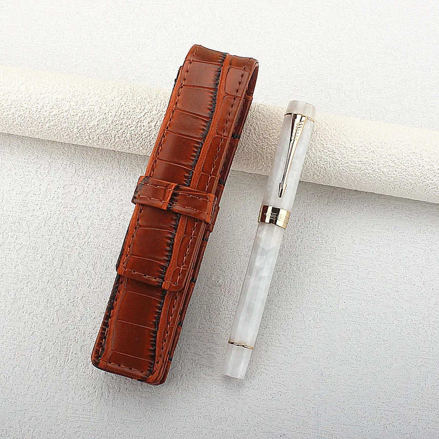 

Jinhao 100 Acrylic Silver Clip Metal Fountian Pen,Classic Smooth Executive Signature Pen,Perfect for Collection