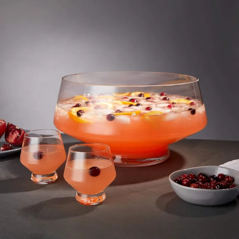 Angled Stemmed Cocktail glasses, Perfect for Amero Spritz, Aperol Spritz, Americano, and Tonic, Premium Crystal drinking glasses