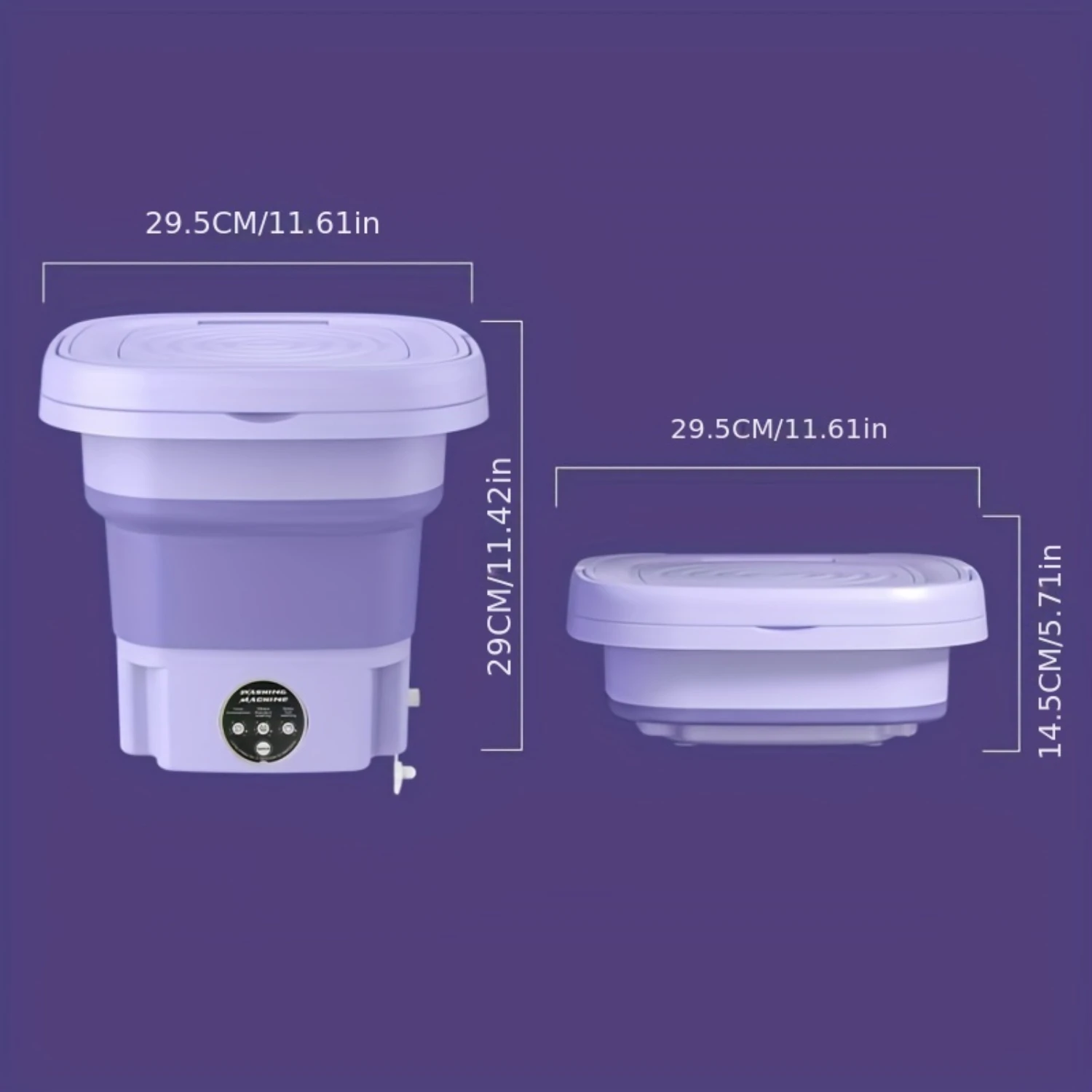 2.11gal Large Capacity Folding Washing Machine, Mini Portable, Suitable For  Or Travel, Suitable For Automatic Washing Of Underw