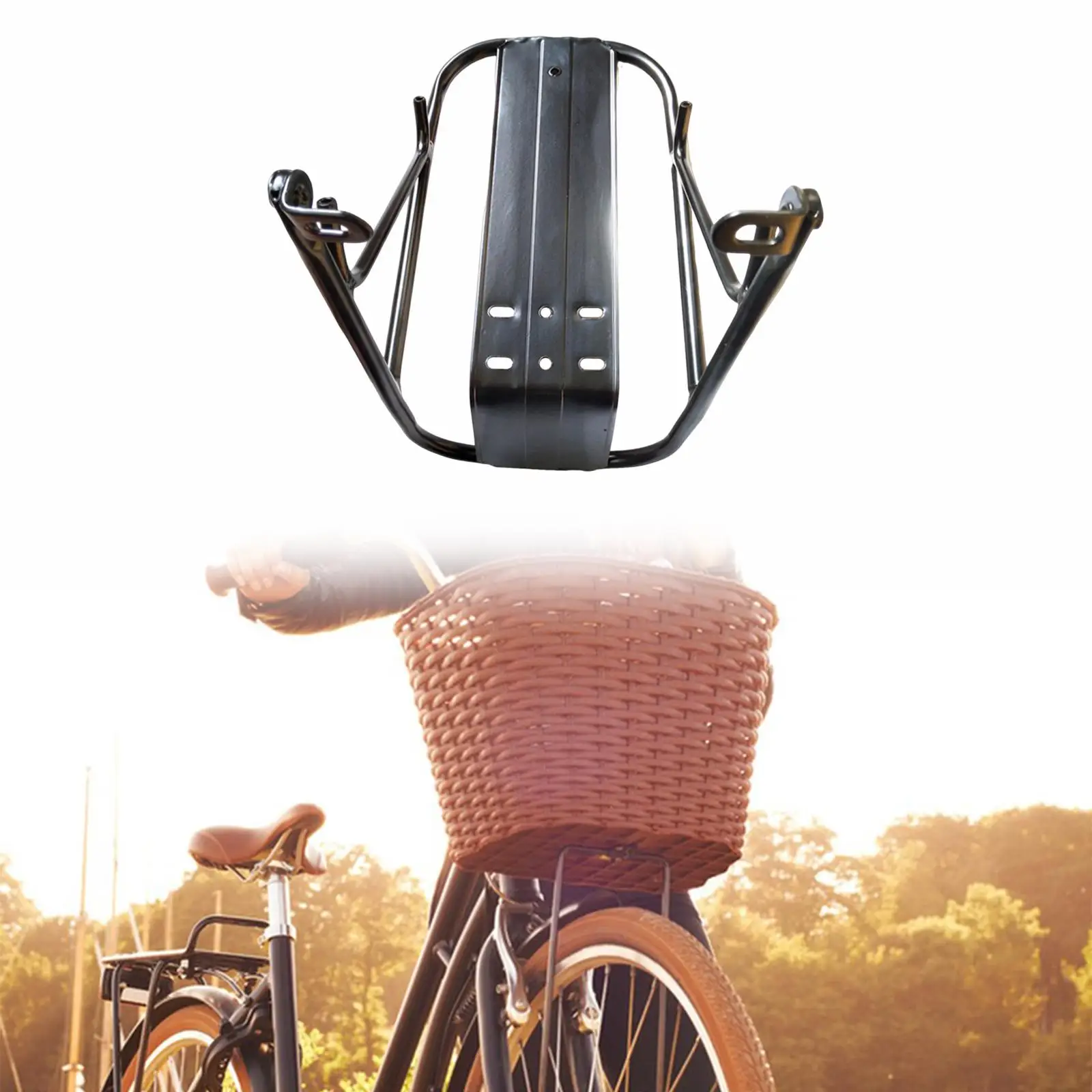

Cargo Pannier Bike Front Carrier Rack Stable Aluminum Touring Carrying Easy to Install Trunk Holder for Travel Mountain Bikes