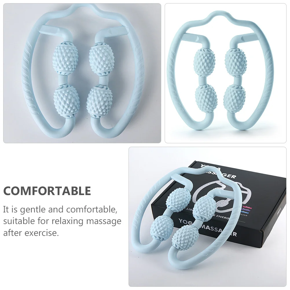 

1 шт. массажер для ног, четырехколесный ролик для мышц, портативный легкий фитнес-инструмент для расслабления мышц и кровообращения