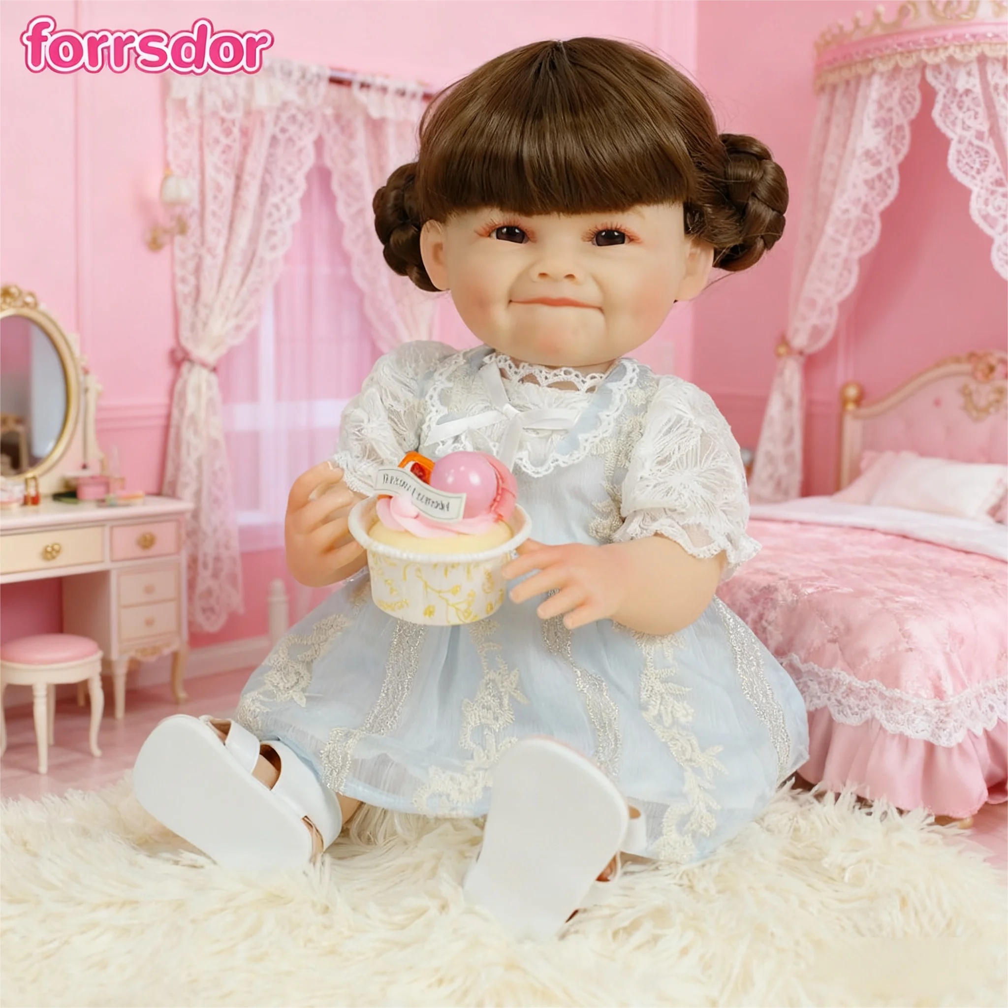 

48CM Full Body Soft Silicone Vinyl Reborn Toddler Girl Doll with Princess Dress High Quality Doll for Children's Christmas Gifts