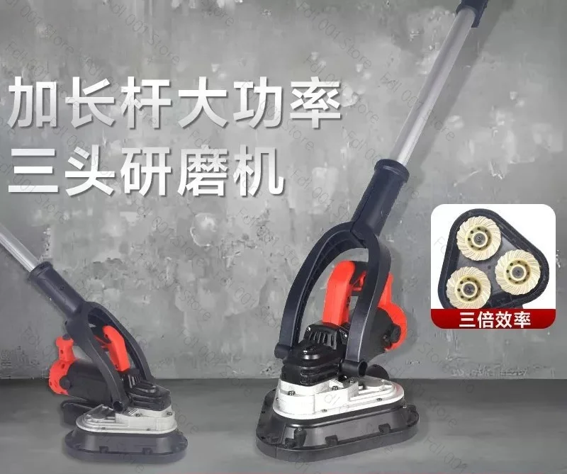 Handheld three-head dust-free grinder Floor grinder Edge concrete cement