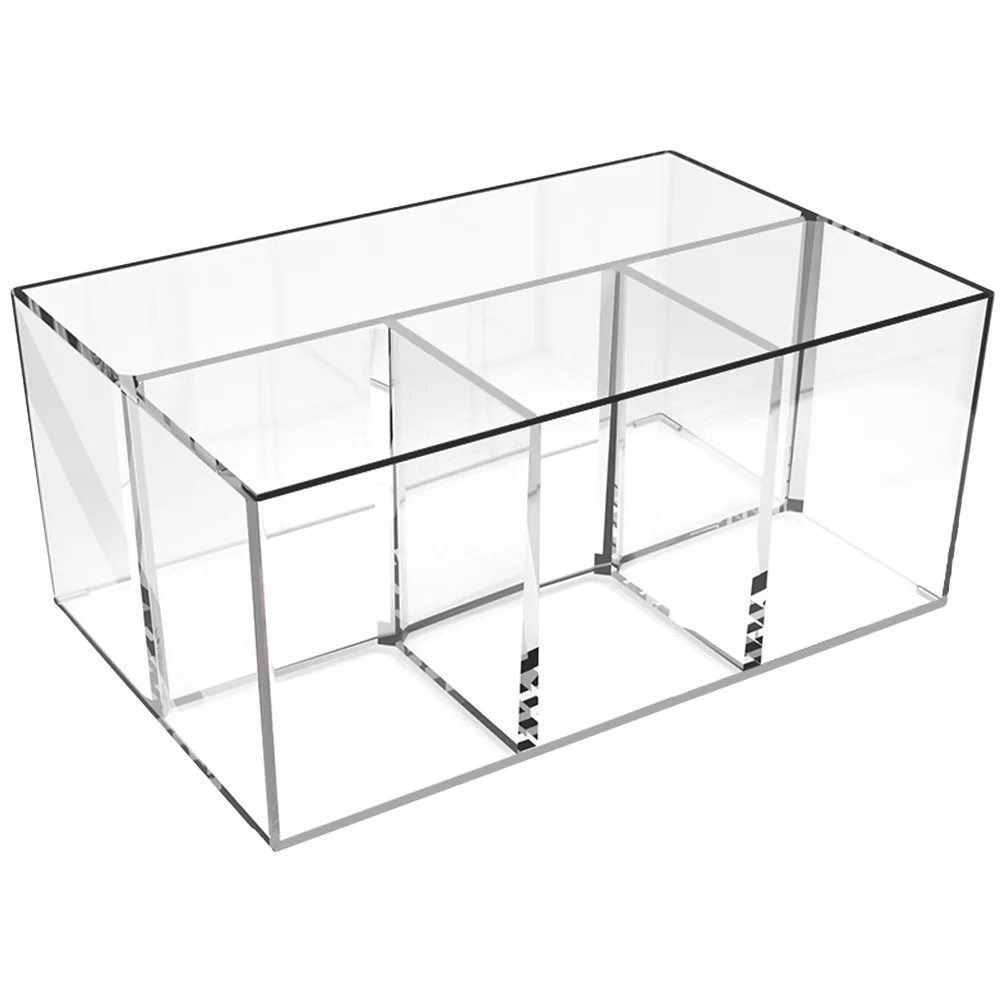 

Makeup Brush Storage Bucket Desktop Transparent Four-compartment Pen Holder Eyebrow Office Stationery Box Manager Container