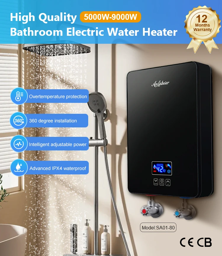 대용량 고효율 110v 220v 3kw-6kw 다중 포인트 전기 샤워 전기 온수기