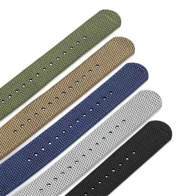 High Quality Thickening Nylon 20mm 22mm nato Strap Watchband Bracelet band Lockstitch a BorderFor Samsung Huawei Seiko Omega