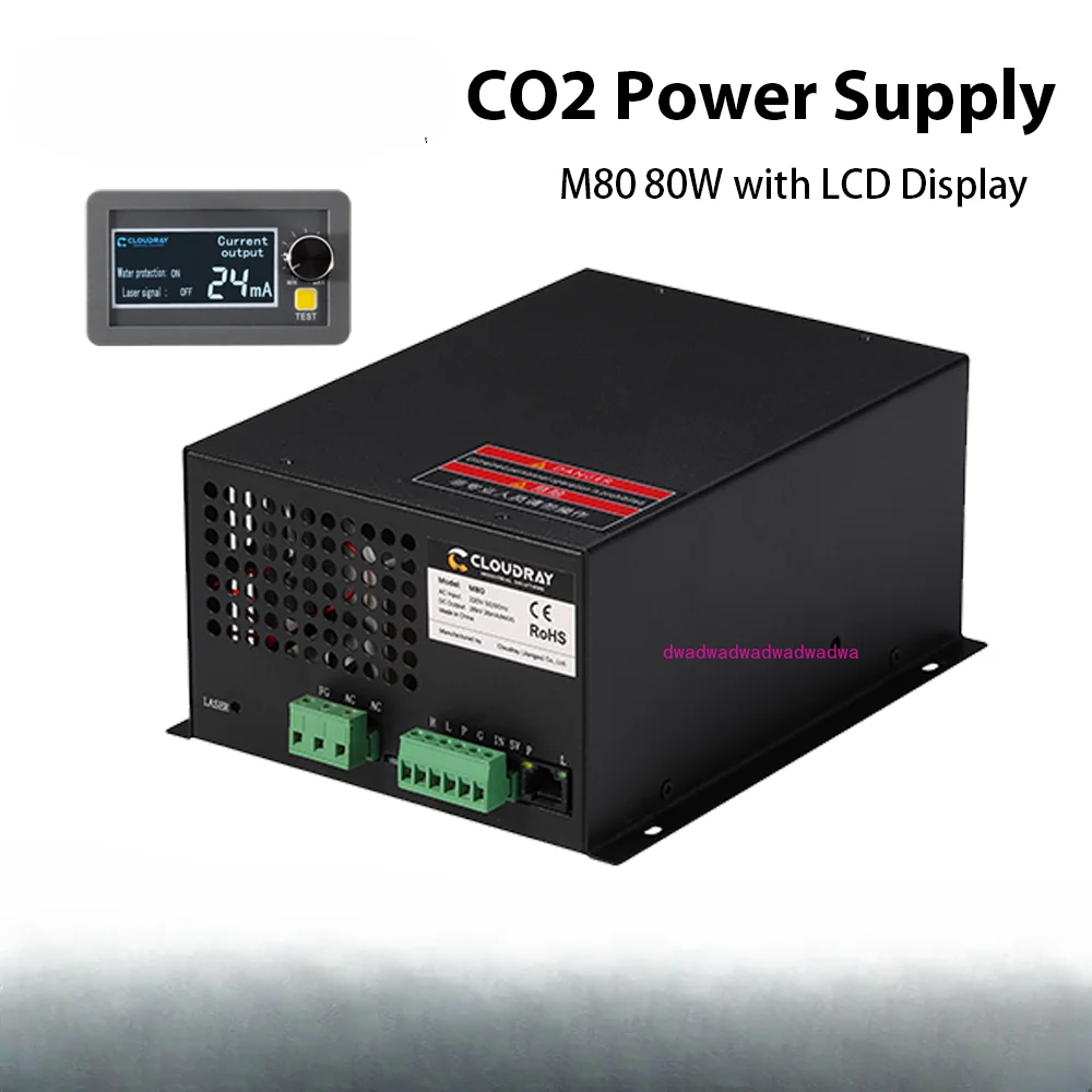 

Cloudray 80W CO2 Laser Power Supply 115V/230V for CO2 Laser Engraving Cutting Machine M80 category