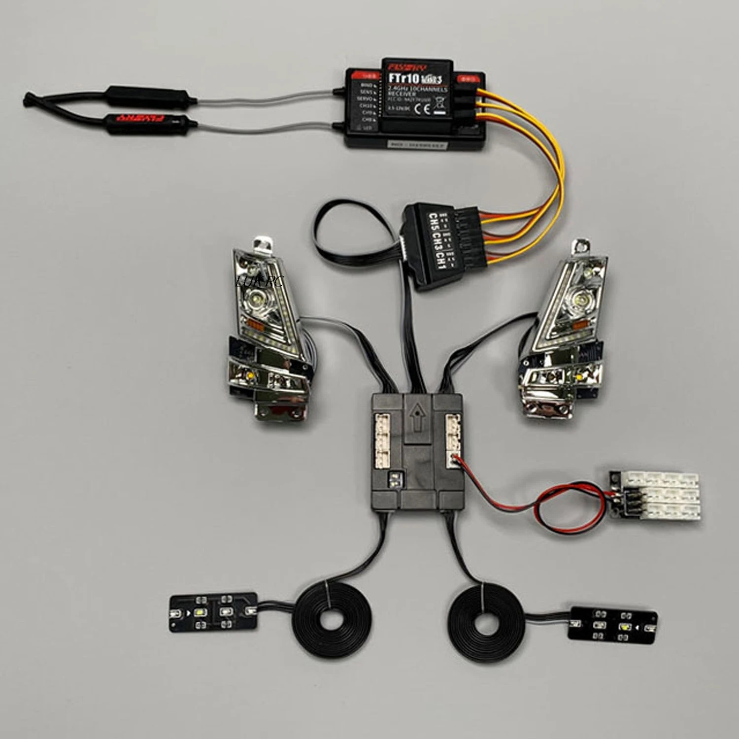 MFC-03 01 وحدة الضوء الأمامي لتقوم بها بنفسك 1/14 TMY FH16 750 RC شاحنة جرار 56360 56362 شاحنة لتقوم بها بنفسك مصباح ليد