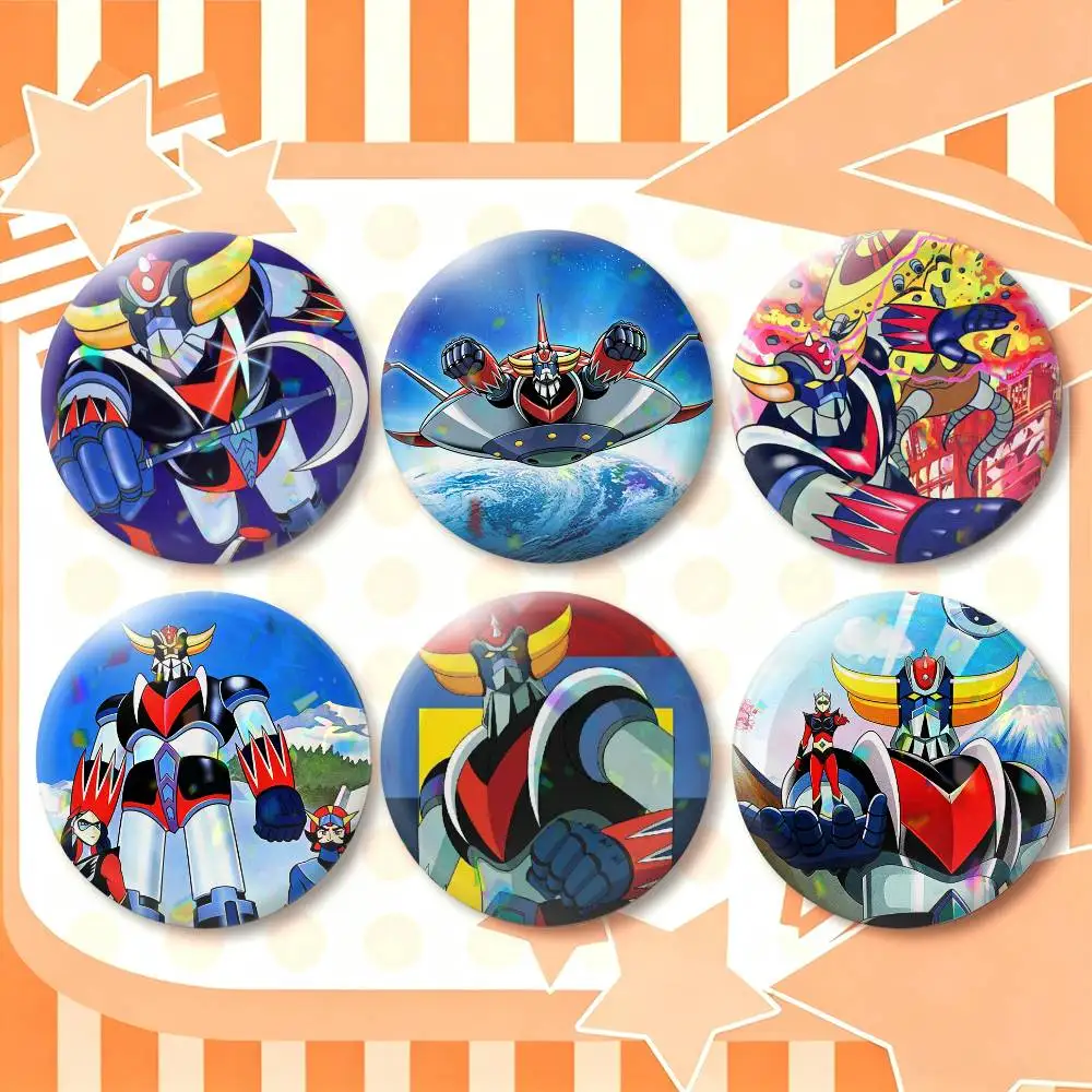 UFO R-Robot G-Goldorak  25mm 32mm 44mm 58mm 75mm Brooches Badges Pins for Accessories Gift