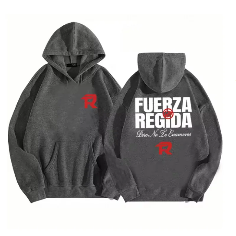 Unisex Long Sleeve Hoodie Fuerza Regida 'Pero No Te Enamores' Tour Sweatshirt Album Fan Gift Music Entertainment Streetwear