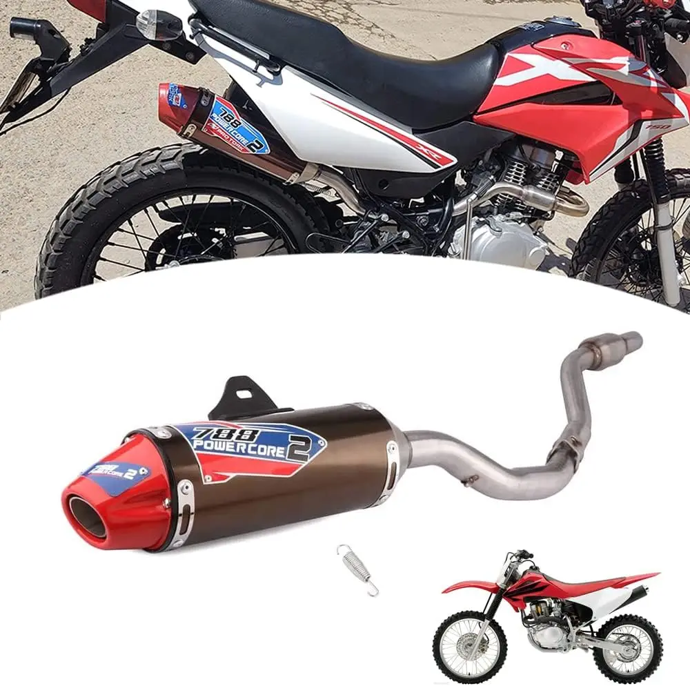 

Dirt Bike Slip On Exhaust,Motorcycle Muffler Pipe Full Kit for CRF150F CRF230F 2003-2017/TAO TAO TBR7/HAWK 250-Red