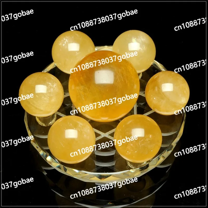 

Natural Citrine Seven-star Array Ornament Rough Stone, Creative Home Decoration, Crystal Ball Handicraft