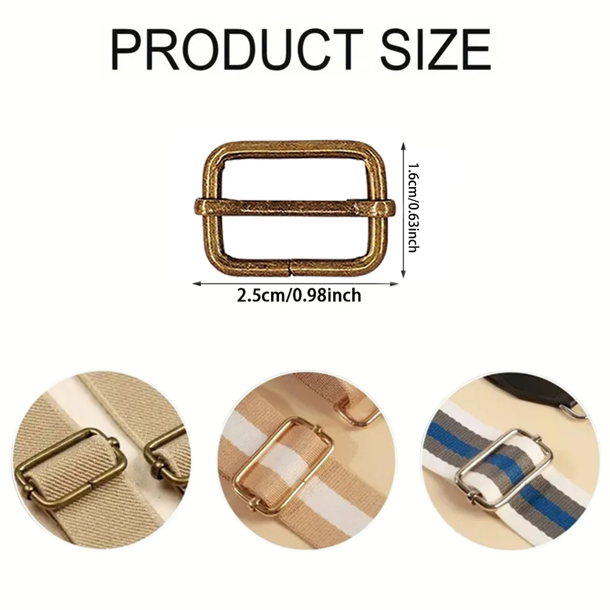 40/70/100 Pcs 25MM 3 Way Sliding Buckles, Adjustable Metal Webbing Buckle for Backpacks, Dog Collars, Purses and Bag Making view 2