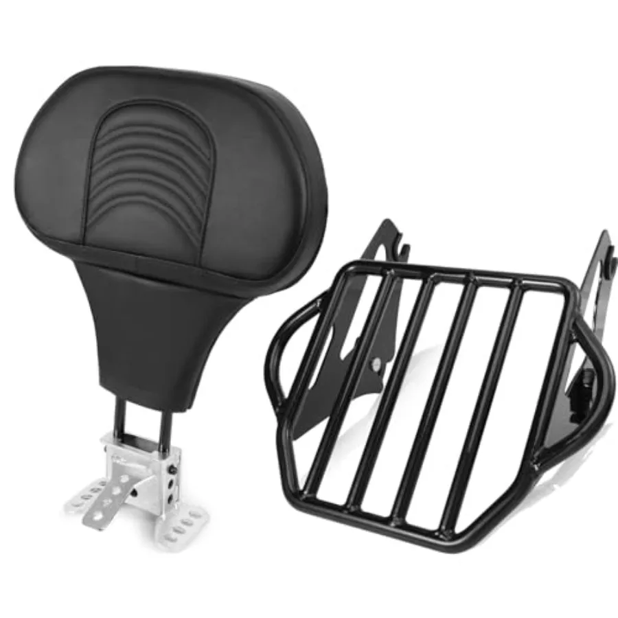 

Черный съемный двухместный багажник со встроенной спинкой водителя для моделей Harley Touring 20092024: повышает грузовую способность