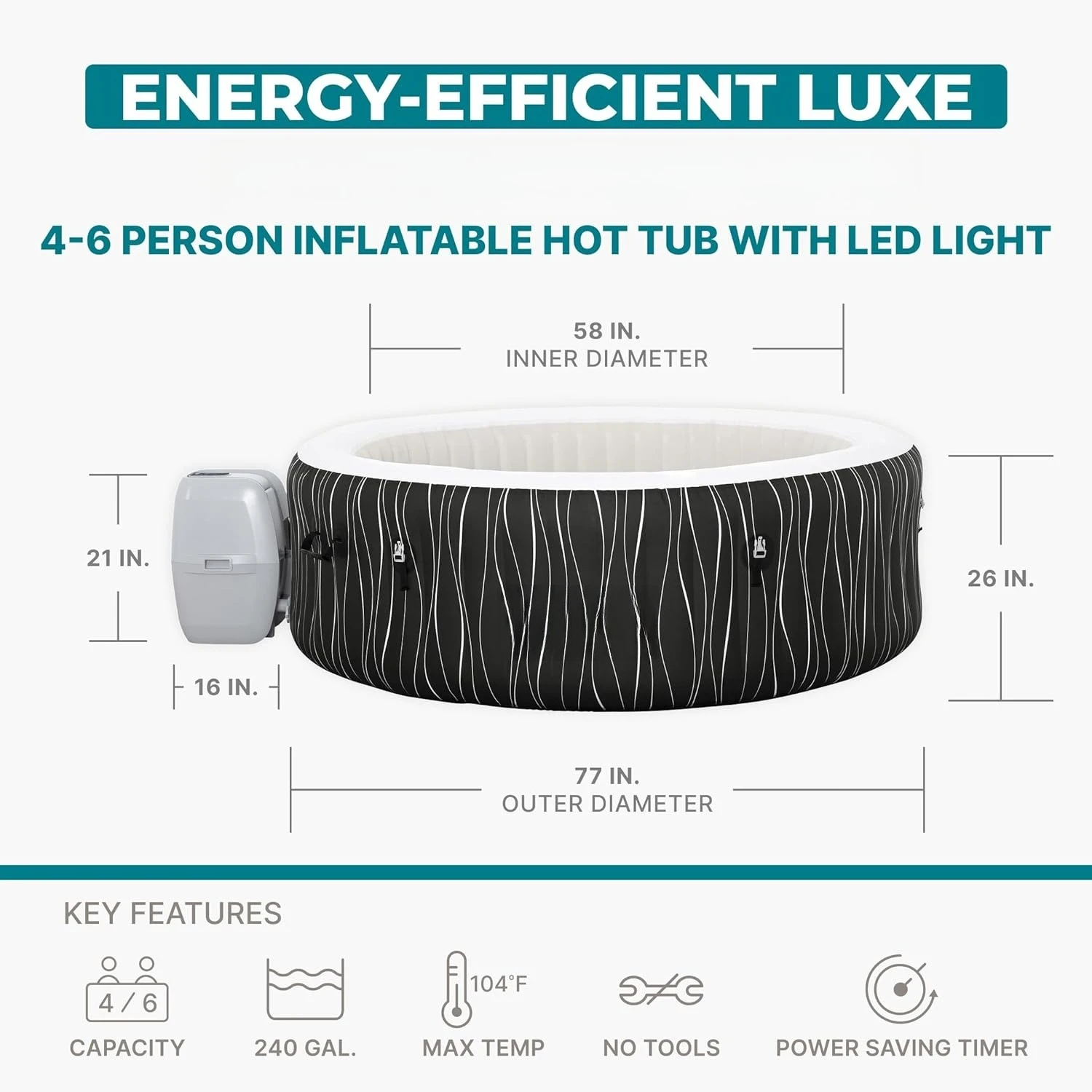 4-6 Personen Runder Aufblasbar – Inflatable Hot Tub Bewertung und Preis