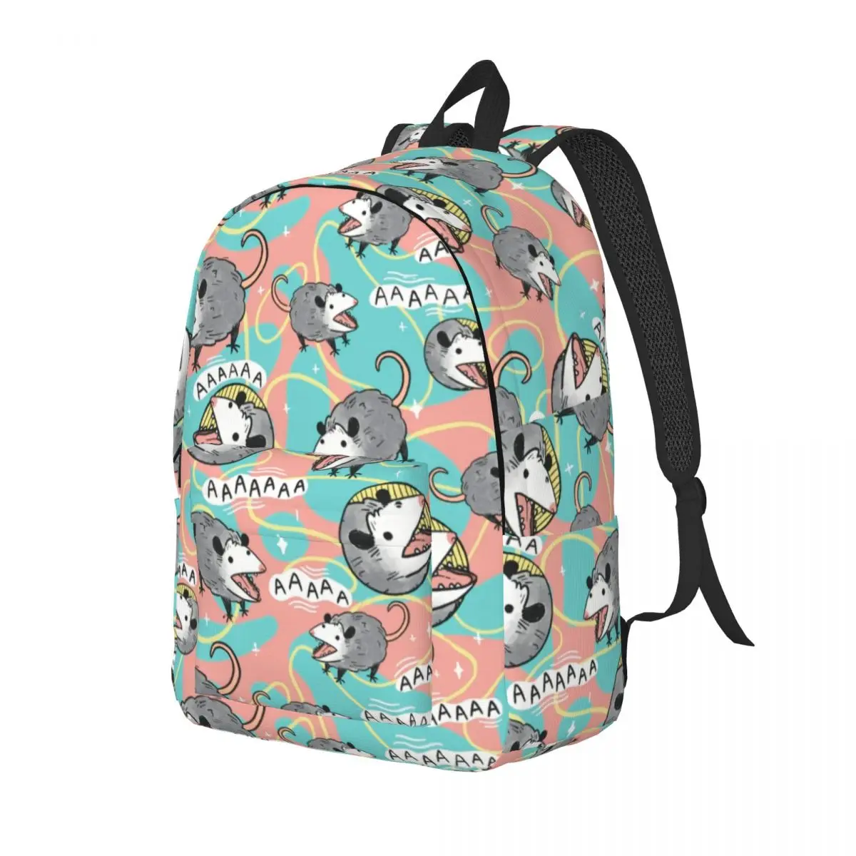 Opossum Screm Pattern Classical Backpack Outdoor High School Business Possum Animal Daypack for Men Women Laptop Canvas Bags